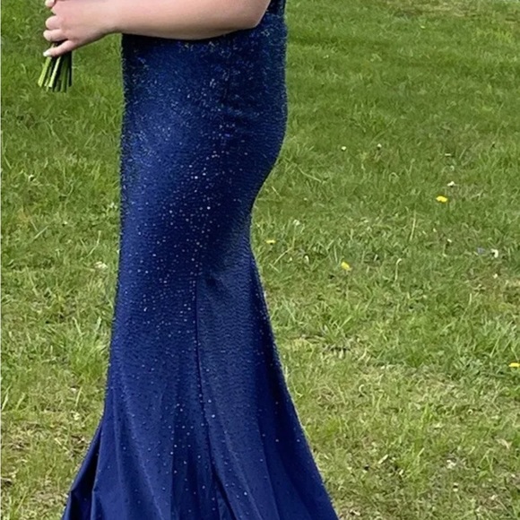 Sherri Hill 55519 Spring 2023 navy prom (12). - Picture 3 of 8
